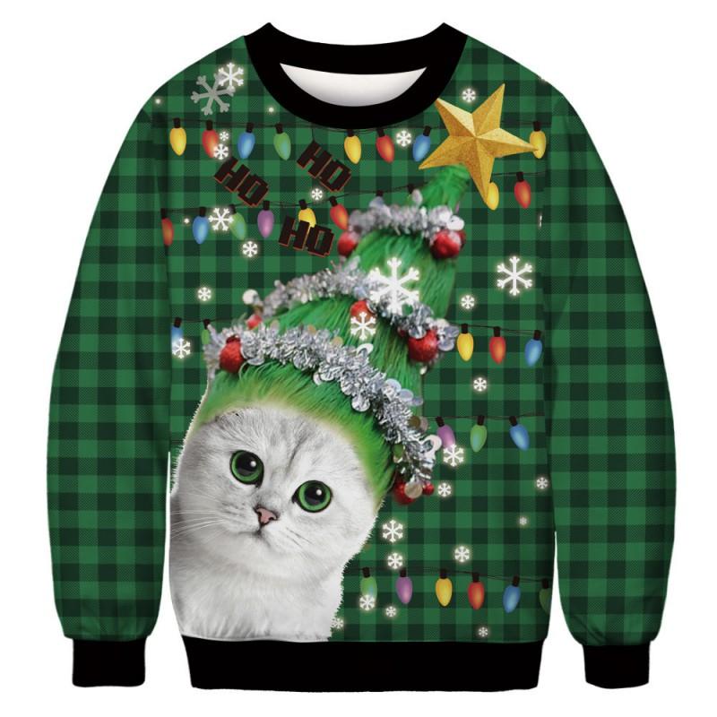 Grinch Christmas Cartoon Print Crew Neck Sweatshirt Men Women Casual Long Sleeve Top