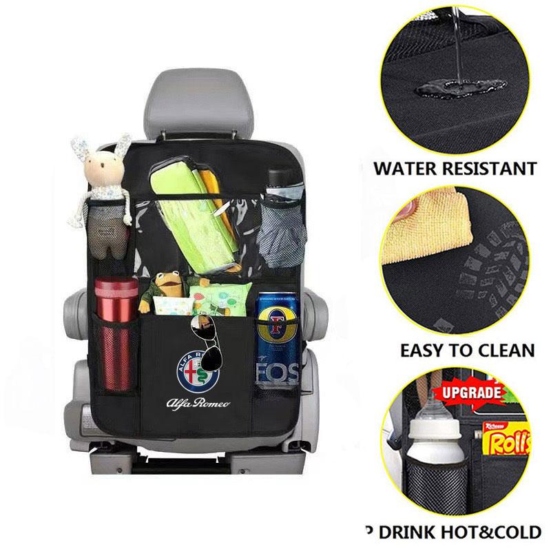 For Alfa Romeo Car Seat Back Organizer Adjustable Storage Bag High Capacity For Alfa Romeo giulia stelvio giulietta 159 147 156