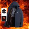 Men's Autumn and Winter Plus Size Padded Thickened Hooded Jacket Casual Warm with Pockets Loose Comfortable Sports Coat