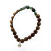 Myanmar Epidote Bracelet (Burma) + 8 Mm Wooden Beads