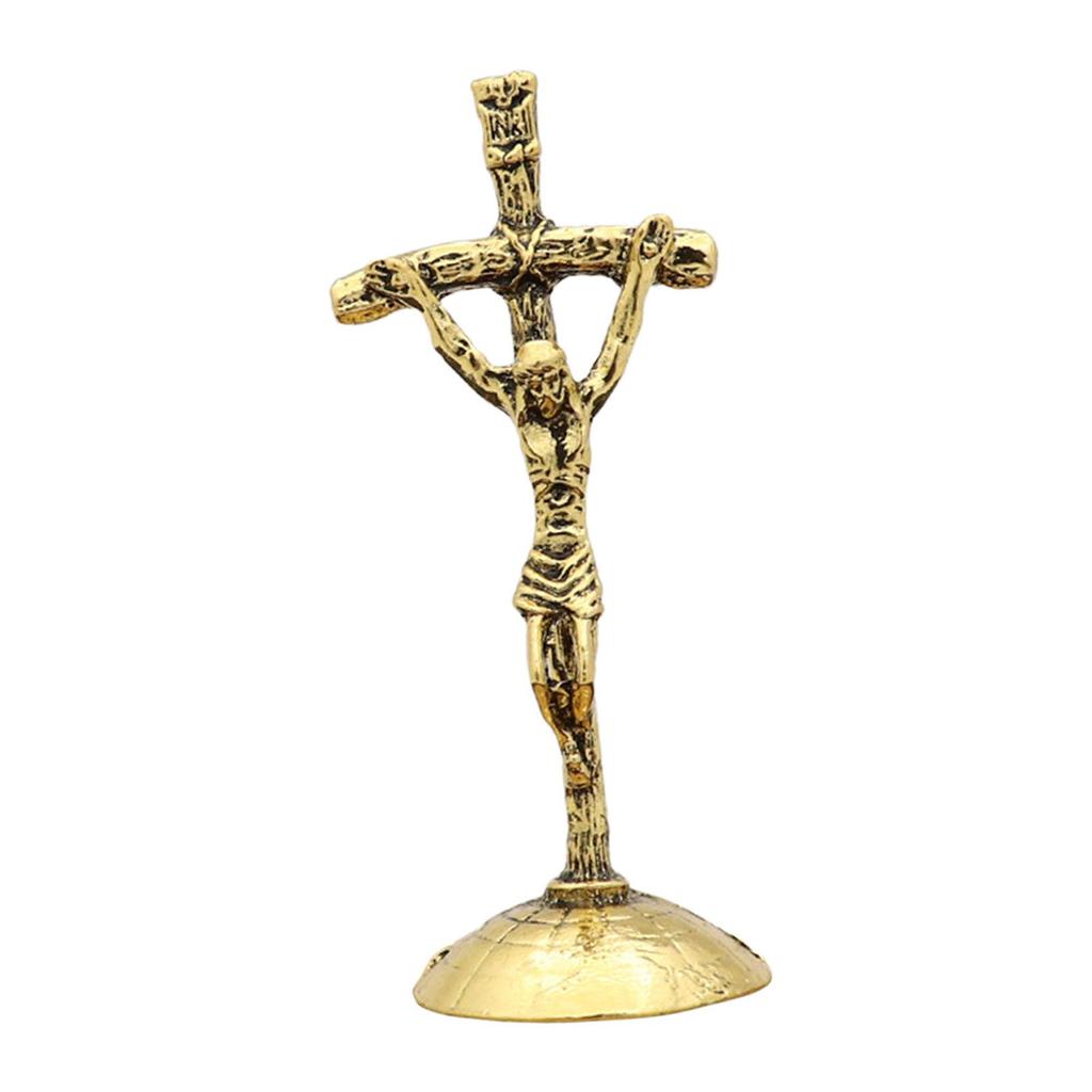 Настольный Распятие Стоящий Крест Традиционное Христианское Украшение для Дома Офиса Портативный Прочный Тонкая Работа