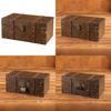 Деревянный настольный винтажный ящик для хранения с замком для организации и декора дома и офиса