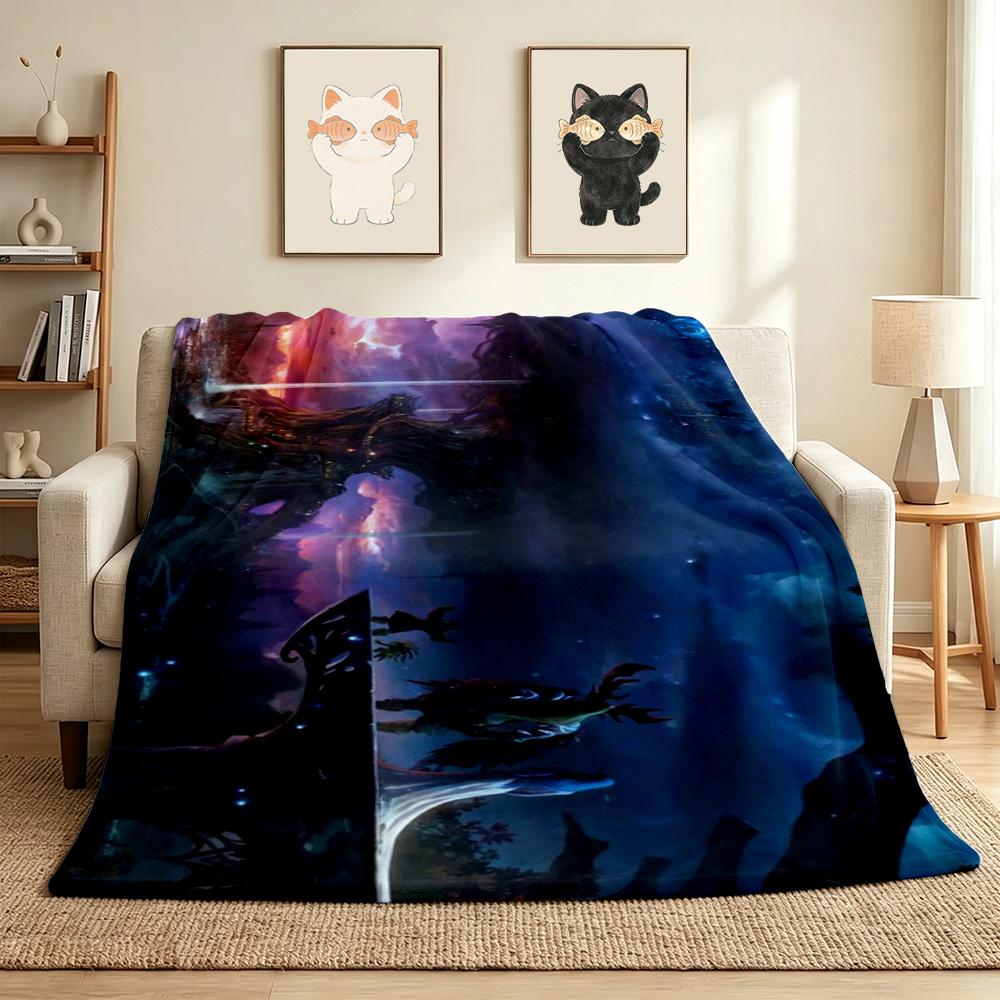 Fantasy Forest Flannel Blanket Throw Blanket Soft Warm Sofa Bed Camping Car home Decor Unique Christmas Gift C9302283