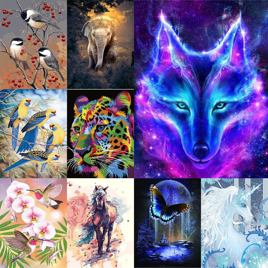 5D Diamond Painting Diy Animal Bird Wolf Horse Butterfly Full Diamond Handmade Diamond Embroidery Mosaic Home Decoration Gift