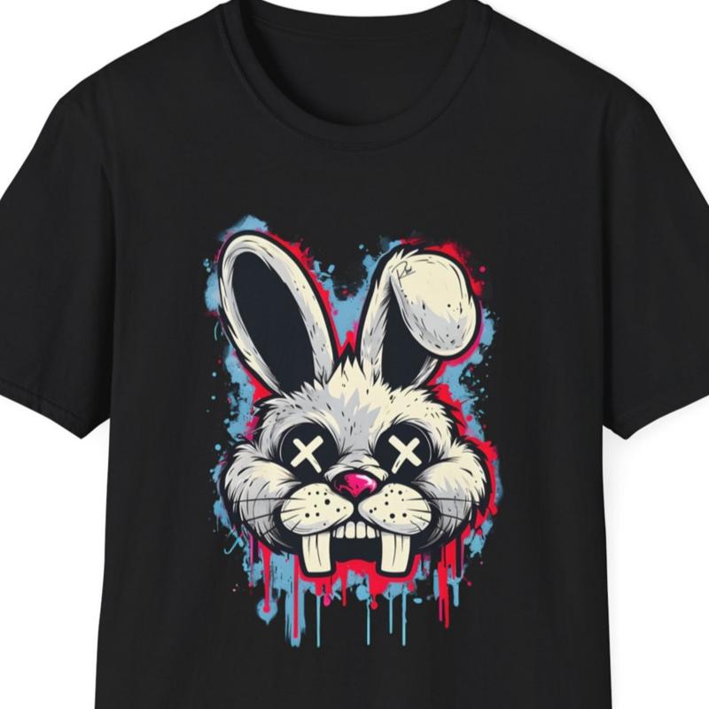 Футболка Mad Bunny Стиль граффити Городская атмосфера для него нее