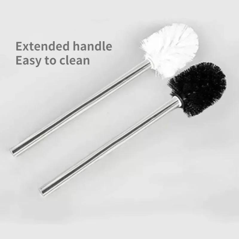 1pc  Japanese Minimalist Toilet Brush |   Stainless Steel Brush Head Premium Bathroom Cleaning Tool