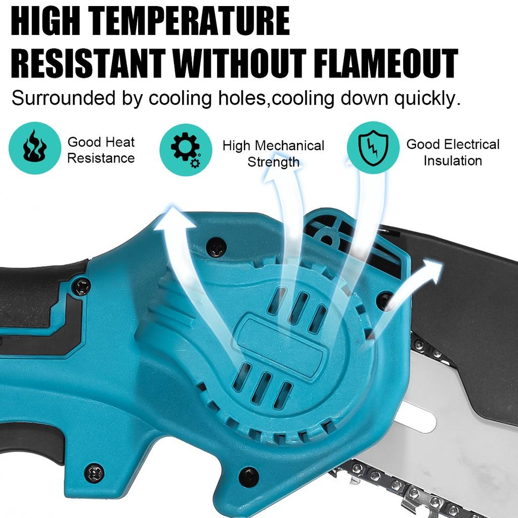 3000W 8Inches Brushless Mini Electric Chain Saw Variable Speed Pruning Saw 128VF Rechargeable Woodworking Tools For Battery