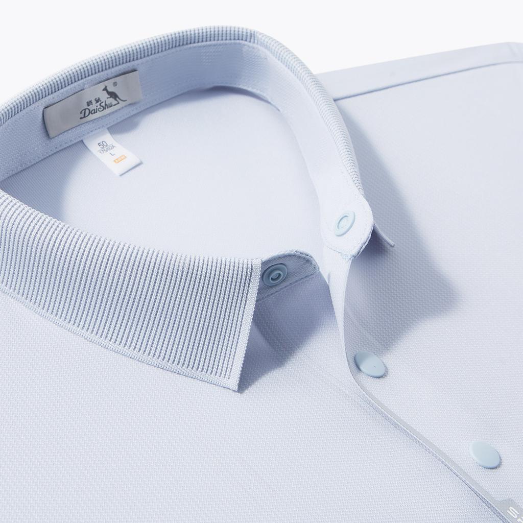 [Ice Silk High Elasticity/Jacquard Texture Fabric] Classic Summer Solid Color Short sleeved T-shirt Men's Polo Shirt