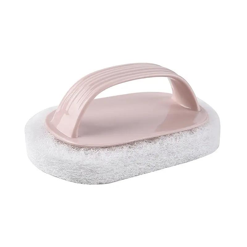 1pc Effortlessly Clean Tiles, Bathroom, and Pots with Magic Sponge Wipe - Bathtub Brush with Handle - Bathroom Accessories