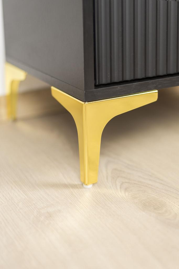 Anchor furniture leg, gold chrome, height 10 cm