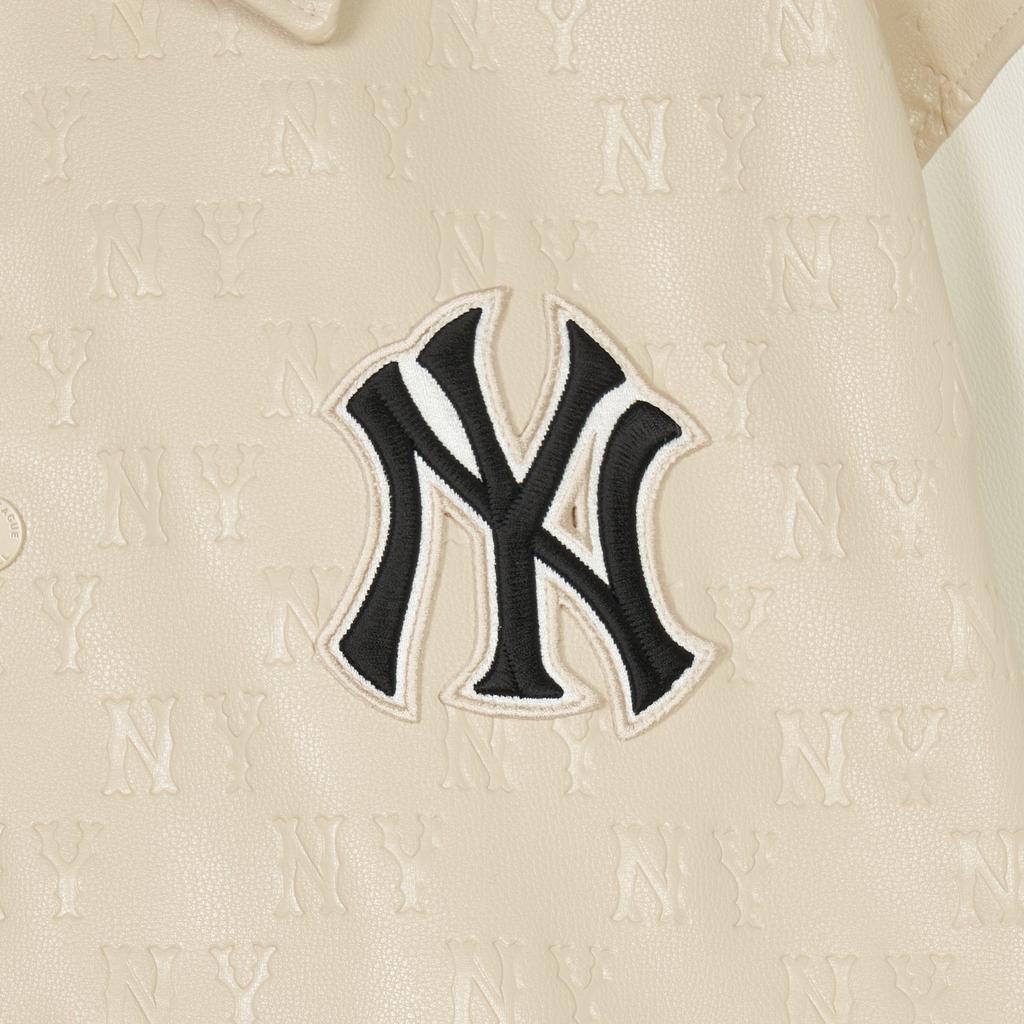 MLB SS24 Нью-Йорк Янкис Цветной Блок Логотип На Пуговицах Куртка Унисекс Куртка Бежевый 3AJPM0241-50SAL