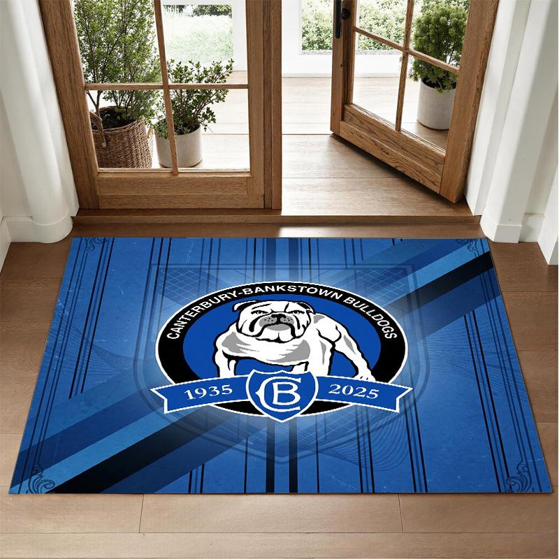 Canterbury-Bankstown Bulldogs Design Crystal Velvet Rug Soft Decorative Mat for Bedroom Entrance