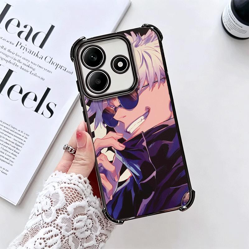 Аниме Годжо Сатору JUJUSU Покрытие Чехол для телефона Для Xiaomi Redmi Note 14 15 Pro Plus 13 12 11 11S 11T 10 9S 9 5G Противоударный Airbag C