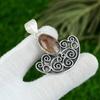Oval Natural Elestial Quartz Sister Boho Bezel Trendy Pendant Sterling Silver
