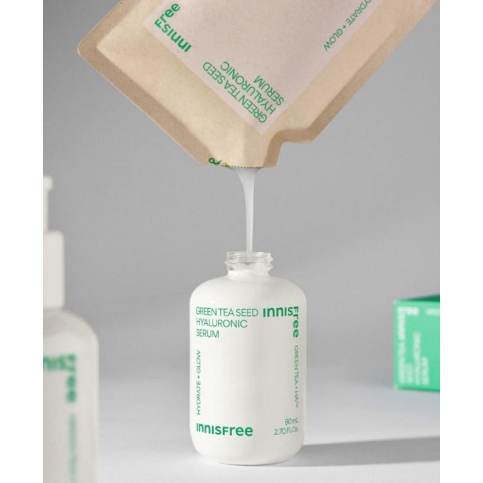 Innisfree Сыворотка с гиалуроновой кислотой и семенами зеленого чая, сменный блок, 80 мл