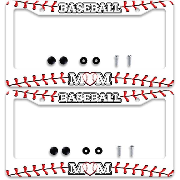 2 Pcs Grey Black Leopard Print License Plate Frame Cheetah License Plate Frames Personalise Stainless Steel Funny Design Compatible with Standard