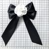 Black Camellia Bow Brooch, High-End Corsage Pin, Mourning Corsage Clothing Accessory