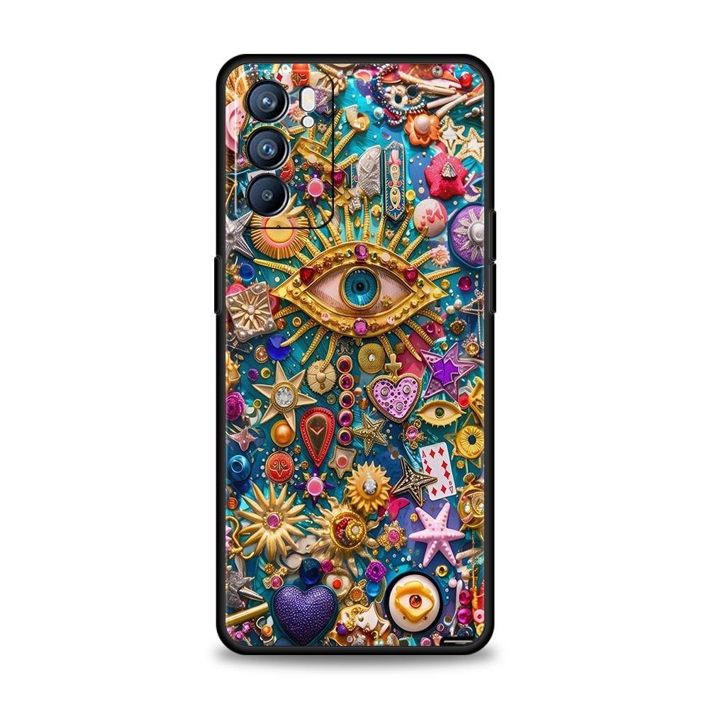 Fashion Eyelashes Eyes Phone Case For Oppo Reno 13 12 11 10 7 F Find X5 X6 A98 A80 A79 A78 A57 A54 A31 A17 Pro 5G Soft TPU Cover