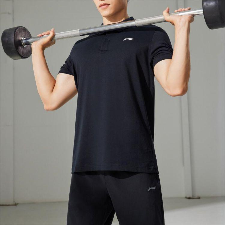 Мужская футболка-поло Li Ning Fitness Series, черная, APLT321-2
