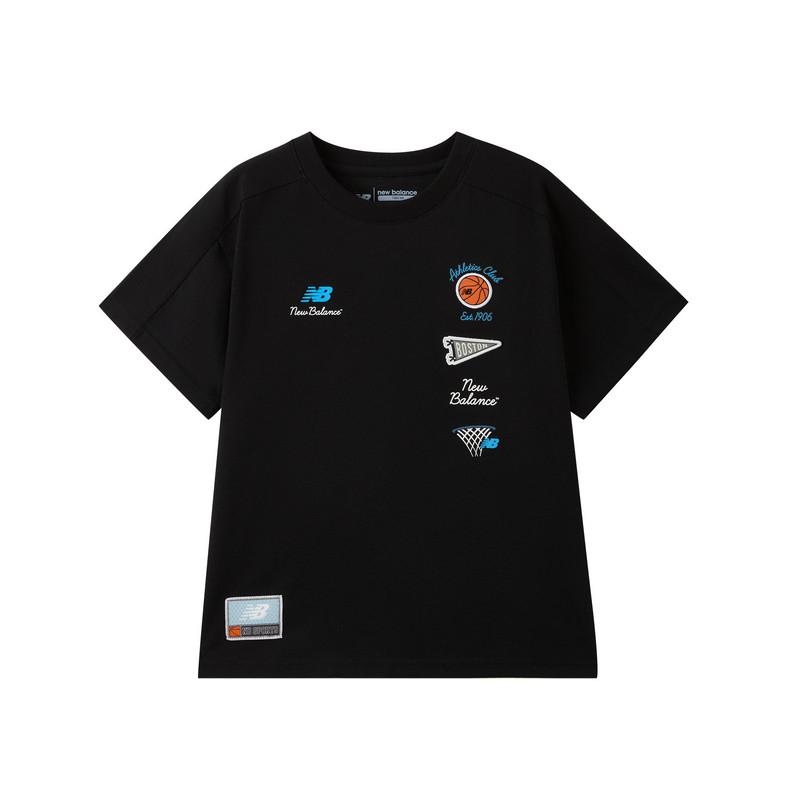 New Balance Kids T-Shirts Crew Neck Moderate ND7EG22023-BK