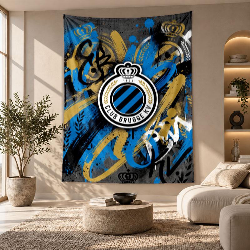 Decorative Tapestry,Club Brugge FC Printed Wall Art, Lightweight Wall Hanging For Bedroom Background