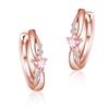 YUIITU серьги для женщин популярные высококачественные циркониевые серьги-кольца в форме сердца гипоаллергенные серьги 18-каратное розовое золото с водяным знаком 925 пробы