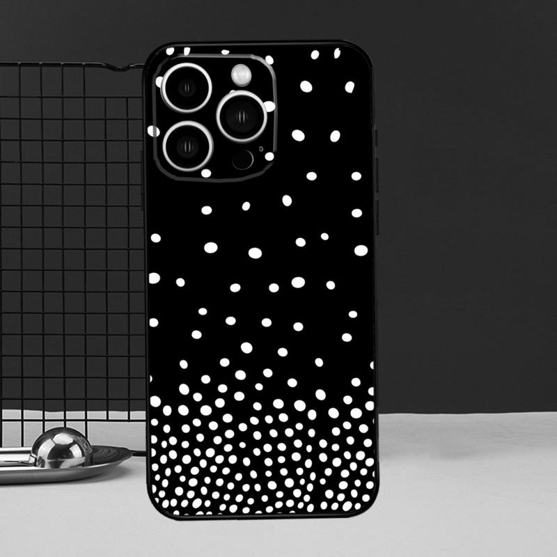 Черно-белый чехол-защита в горошек для iPhone 11 14 12 13 Pro Max Mini X XR XS Max 7 8 Plus SE 2020