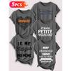 Lele Orientation Five-piece set for beautiful women T Shirt Multilingual, laid-back vibe, heartwarming handwritten letters, vintage print Summer