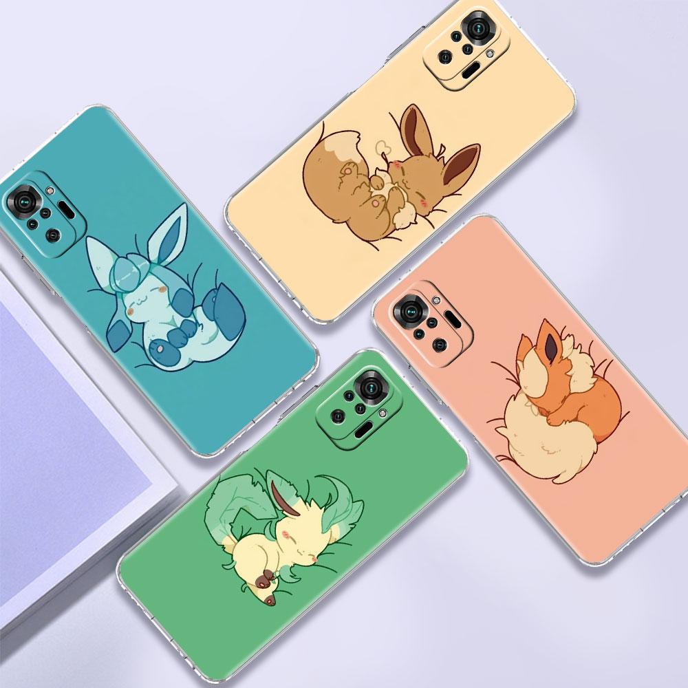 Чехол для телефона Pokemon Cute Eevee для Xiaomi Redmi Note 11 10 9 8 Pro 9S 10S 9A 9C, противоударный, K40 8T 7 9T, мягкий силиконовый чехол TPU