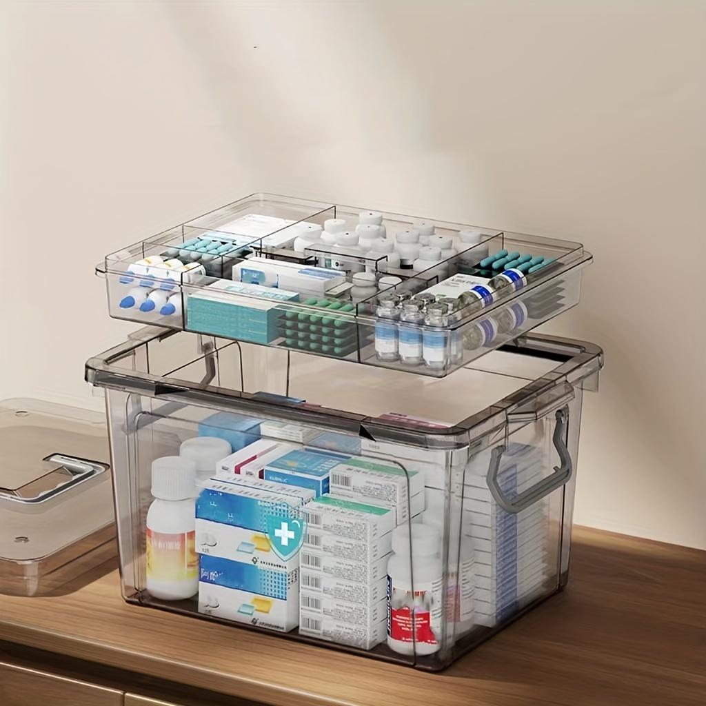 Large Capacity Emergency Medical Kit - Spacious Storage with Customizable Dividers, and Portable Design - Perfect for Home,  and Ergonomic Handles