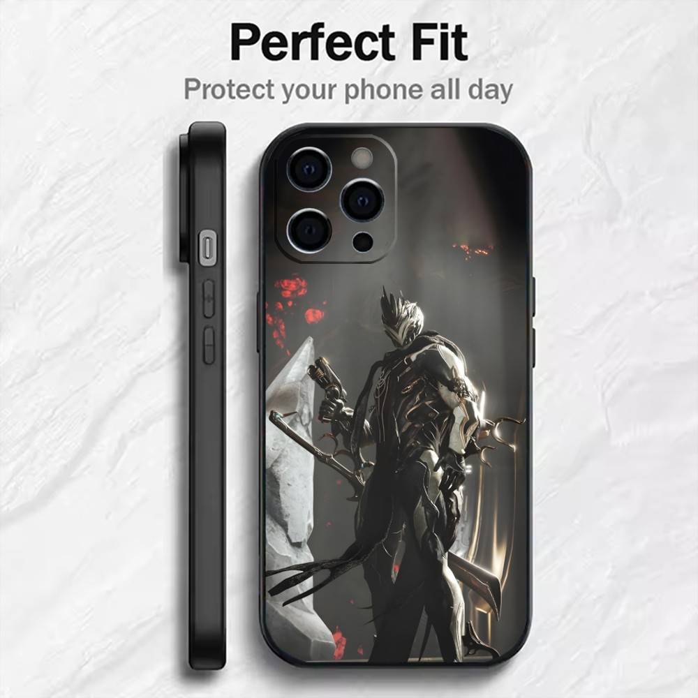 Игровой W-Warframe Чехол для телефона с HD-печатью Для iPhone17,16,15,14,13,12 Plus,Max Мягкий силиконовый Черный чехол