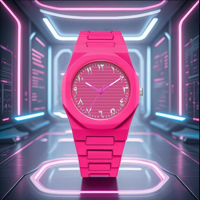 Matte Black Quartz Watch with Middle Eastern Style