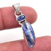 Натуральный кианит драгоценный камень 925 пробы серебро ювелирный кулон 1,50'' B5g84