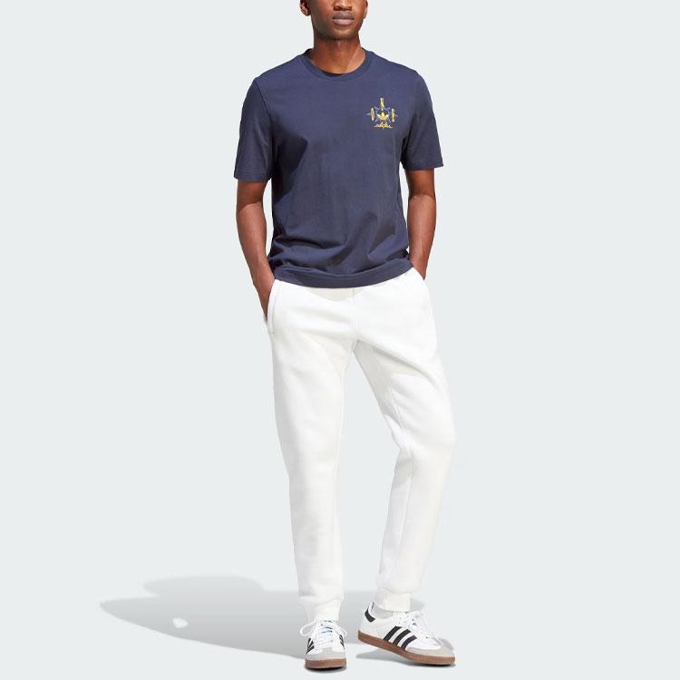 Adidas Originals Nice Graphic Tee with Letter Logo Print Men Tops Legend-Ink-Blue IR7591