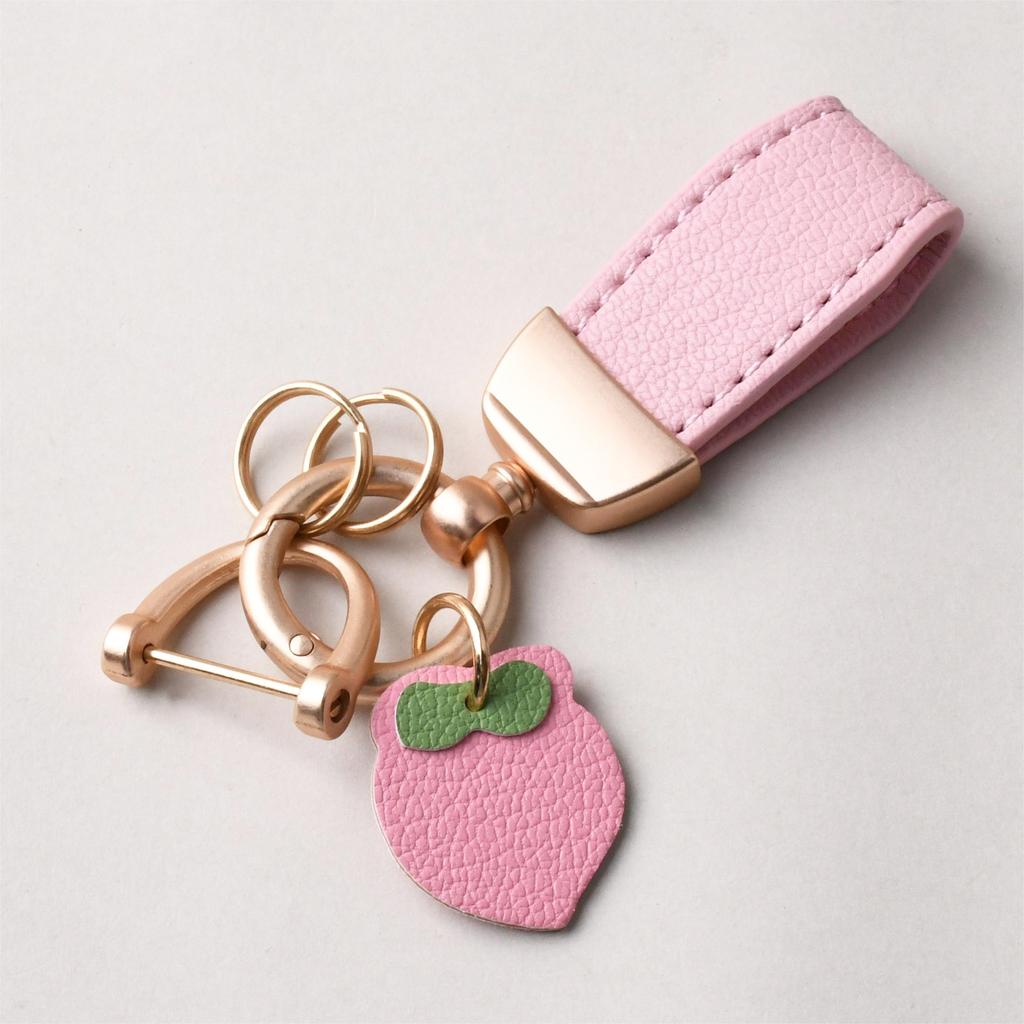 Модный брелок для ключей, роскошный металлический короткий кожаный цветок, автомобильный брелок, подвеска, раздельный брелок, женский брелок, аксессуары