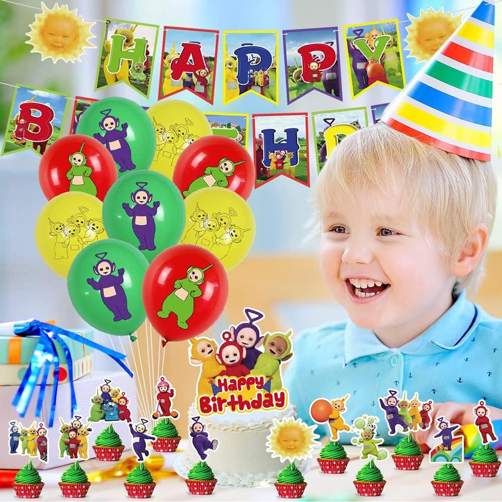 32 шт. товары для вечеринок «Телепузики», включая воздушные шары с баннерами и кексами