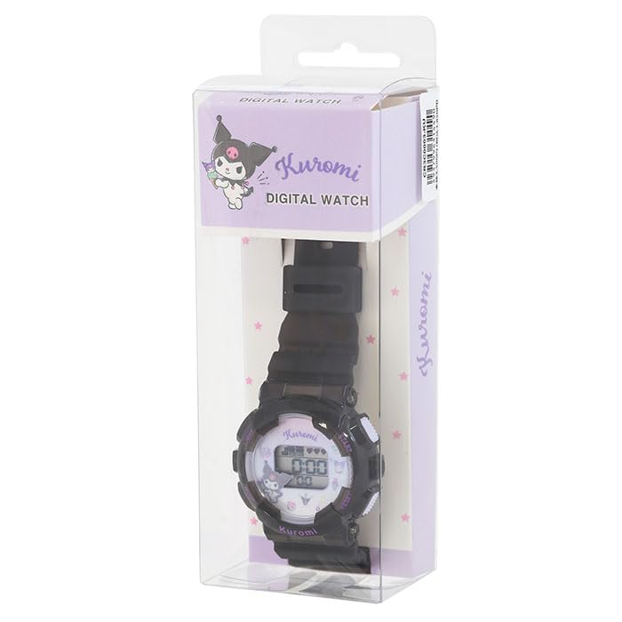 Наручные часы San-Flame J-AXIS Sanrio Kuromi Цифровые часы Подсветка Функция будильника CR3C0003-KUB Девочки черный