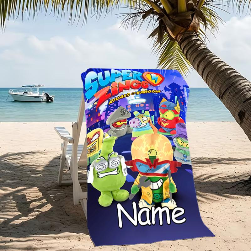 Customizable personalized beach towels SuperZings themed designs.Suitable for the beach, yoga, sports;ideal as beach accessories