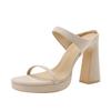 Women's High-heeled Shoes With A Thick Sole And A Straight Strap Sandals