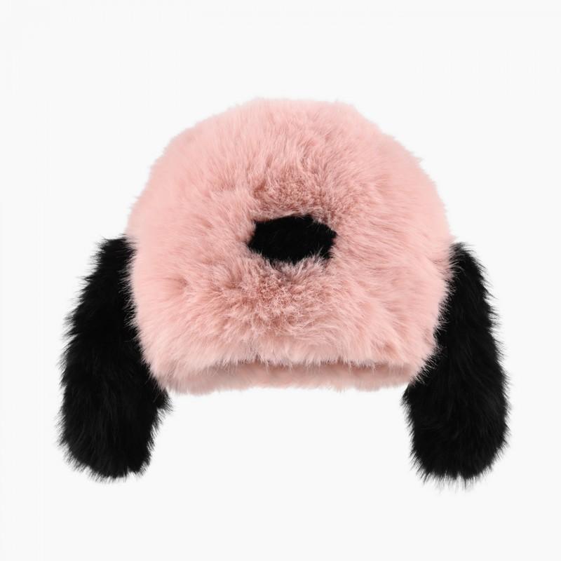 Cute Plush Dog Ear Winter Hat Women Warm Earflap Trapper Fleece Lined Windproof Beanie