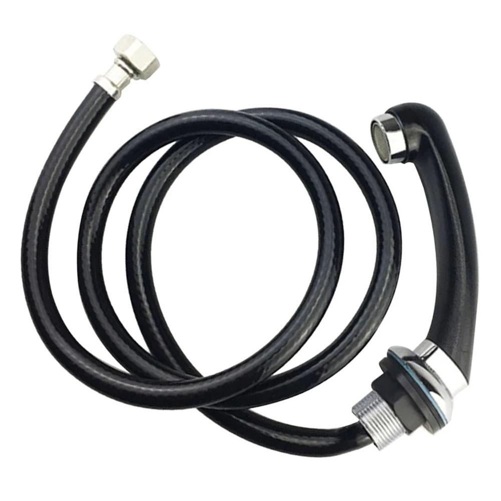 Hose Head Black Shower Easy Installation Pipe 117cm