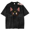 Sailor Moon Cat Vintage Anime Graphic Shirt Cute T-Shirt Cat Lovers Tee