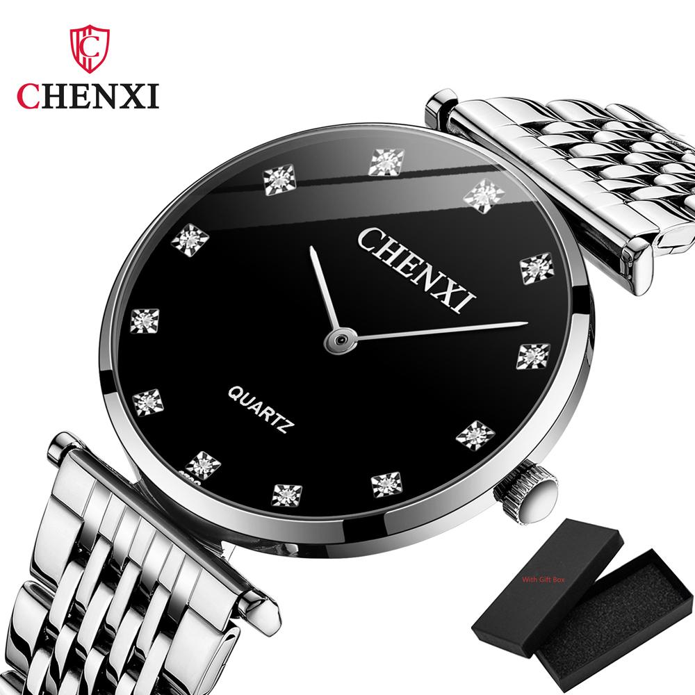 Fashion Chenxi Brand Couple Top Brand Luxury Golden Full Stainless Steel Waterproof Classic Design Quartz Watch Relogio Saat