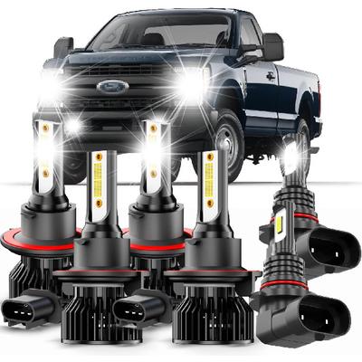 Подходит для Ford F250 F350 2017- Светодиодные лампы фар, 9008 +H13 Светодиодные лампы ближнего и дальнего света+9145 Светодиодные лампы противотуманных фар, 500% яркости, Супер яркие 6000K