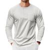 Мужская рубашка-henley с длинным рукавом Свободная футболка с карманом для весны и осени