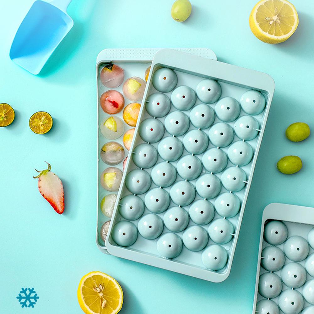1 комплект формочек для льда, поддон для льда с совком и щипцами, легко извлекаемая форма для кубиков льда с ящиком для хранения для холодильника