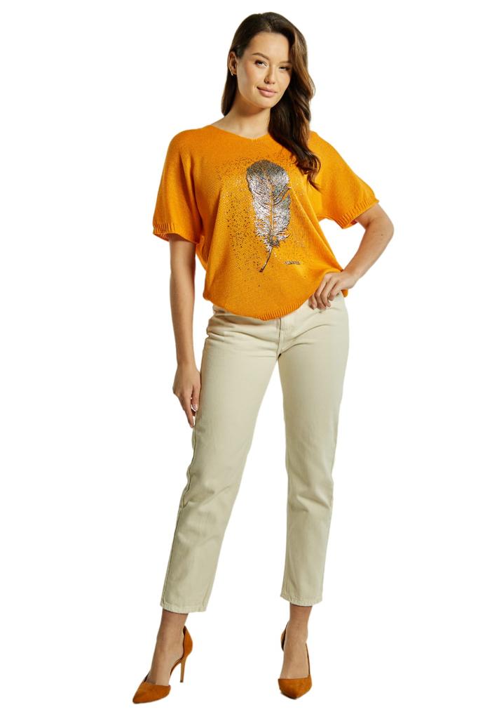Paloma Women' Blouse, Orange Color, Cameo
