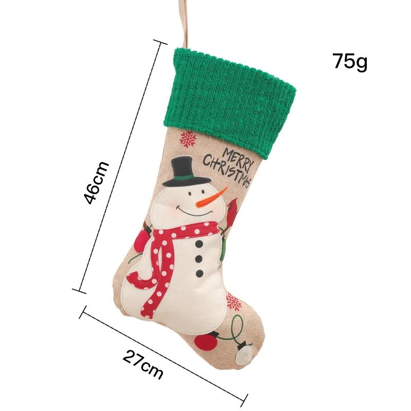 Christmas Stocking Sack Xmas Gift Candy Bag Christmas Decorations for Home Navidad Sock Christmas Tree Decor New Year 2024