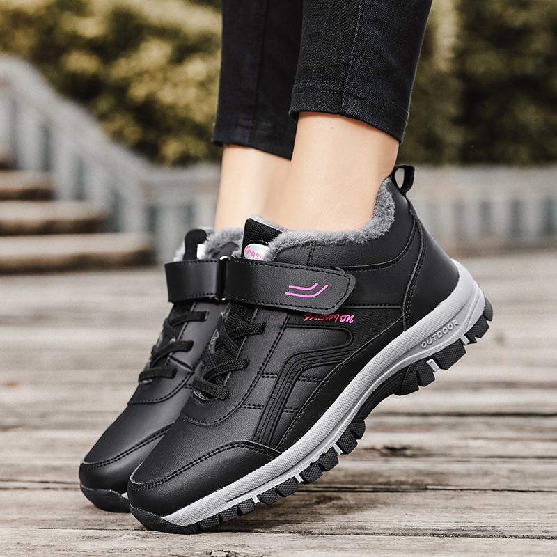 MCTIN Couple Sneakers Winter Plush Platform Warm Shoes for Women Casual Anti Slip Walking Shoes Men