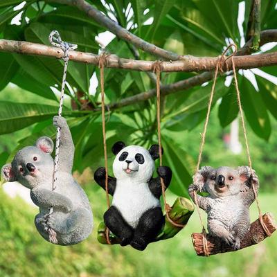 Смоляные Подвесные Животные Поделки: Коала на дереве, Панда на качелях